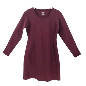 Duluth Trading Company Long Sleeve Dress Size Small in Mulberry Zipper Pocket